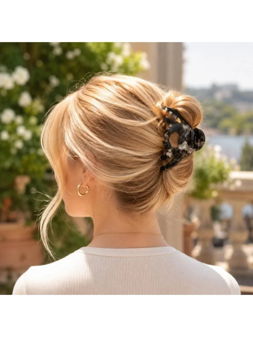 Durable Heart-Shaped Acetate Hair Clips - 2 Pack Medium Claw Clips for Updos